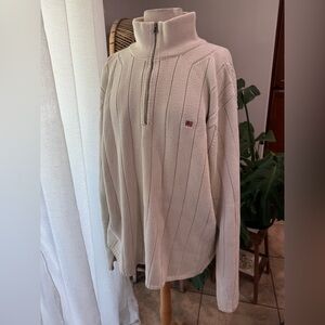 Vintage Ralph Lauren Men’s Cream Half Zip‎ Sweater XL
